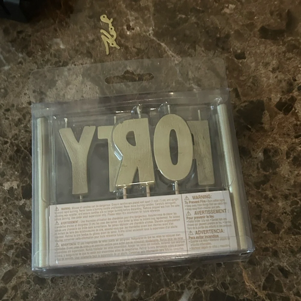 Gold Birthday Candles - 40th Celebration